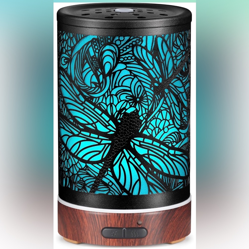 NWT Essential Oil Diffuser, Aromatherapy 7 Colors Lights Waterless (Dragonfly)